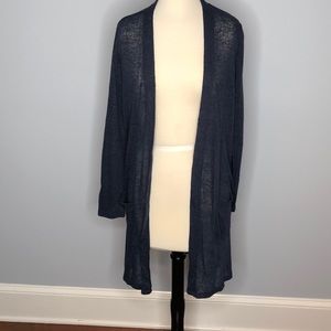 Blue sheer lightweight sweater cardigan